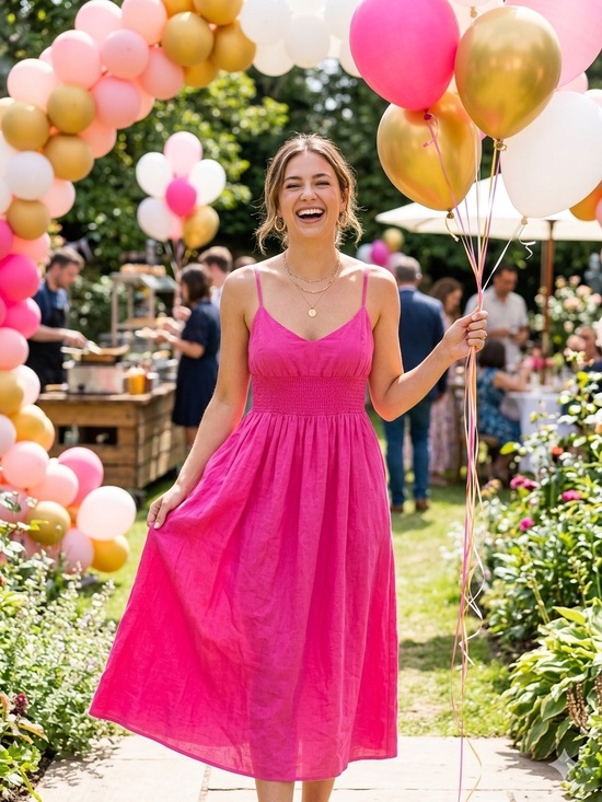 Lulus Dresses & Skirts - Lulus Bright Pink Spaghetti Strap Sundress